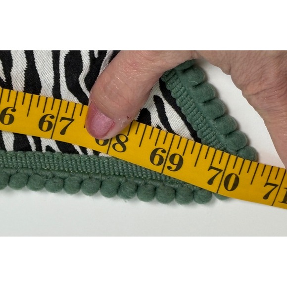 POM Amsterdam Zebra Print Shawl Women OS Black White NEW Pom Pom Trim Scarf - Picture 10 of 10